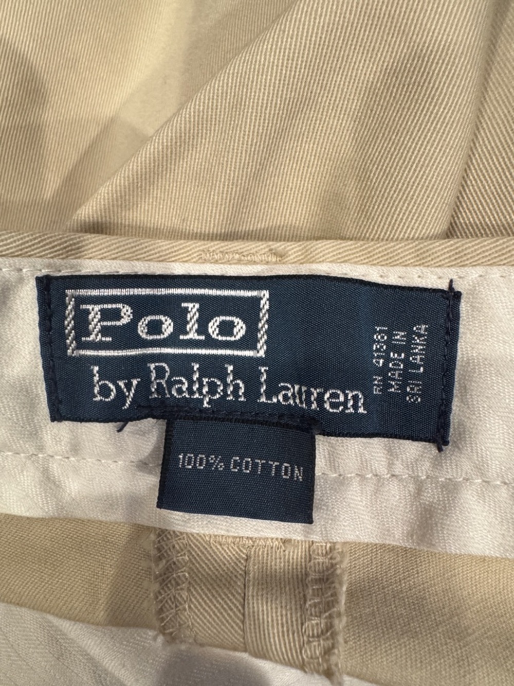 NWOT Men's Polo Ralph Lauren Classic Khaki Chinos - Stone Light Tan 100% Cotton - Picture 7 of 7